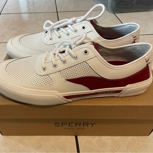 Sperry white/red mens 11.5 sneaker